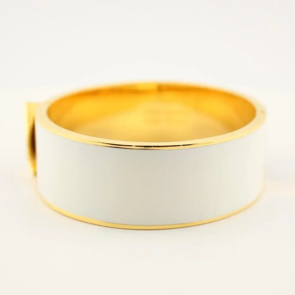 Kate Spade New York Yin Yang Black White Enamel Hinged Bangle Bracelet - Picture 5 of 8